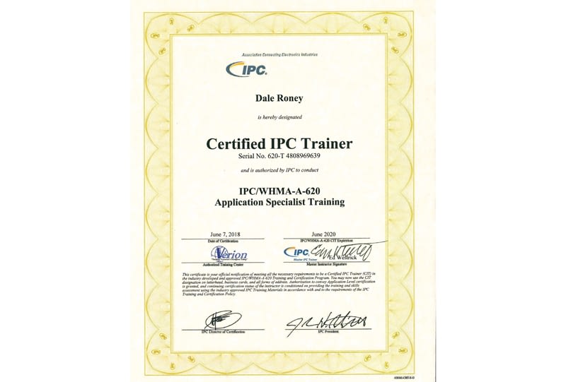 Ipc Whma A 620 Training Certification Cia D
